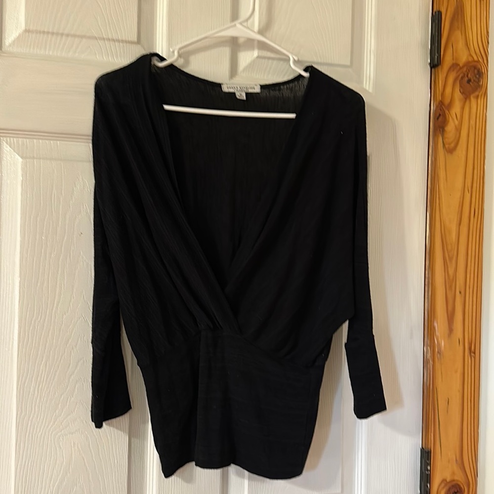 Thin black v neck sweater